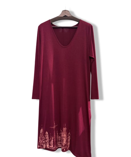 h.NAOTO/エイチ・ナオト　Side slit dress(Red)