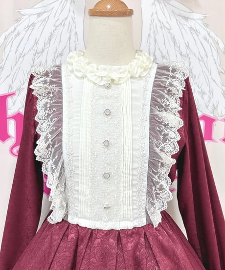 Pina sweetcollection／ローズジャガードワンピース（ワイン）
