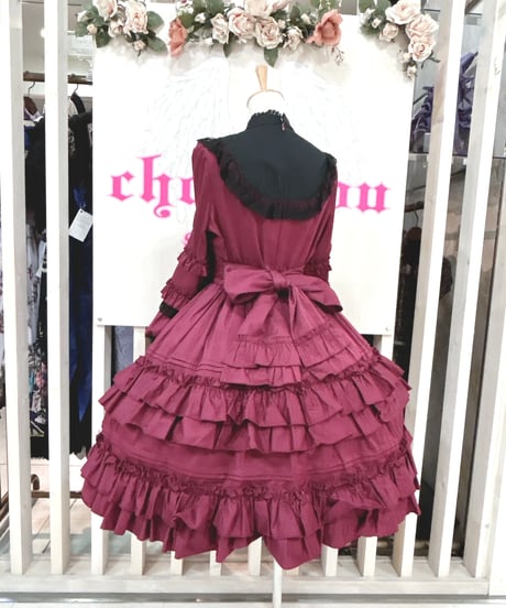 Pina sweetcollection／ドール姫袖ワンピース （ワイン×BK）