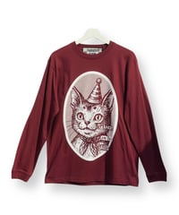 SANATORIUM/サナトリウム　SR389　アナーキキャットロングTシャツ(ワイン)