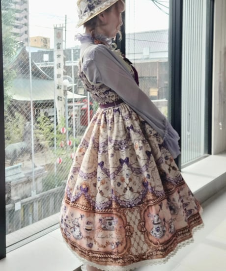 Enchantlic Enchantilly／すみれのお茶会ティアードJSK (Ivory)M～Lサイズ