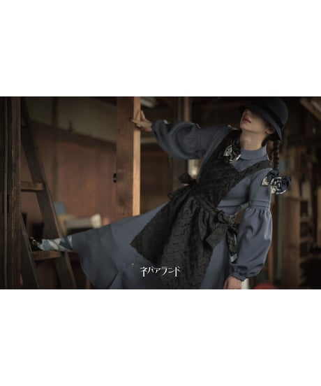 ネバアランド　アピアリストワンピース〈灰青〉　M・L