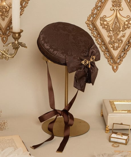 Mignonne Vintage／Salon Arabesque ミニトークハット -ブラウン-