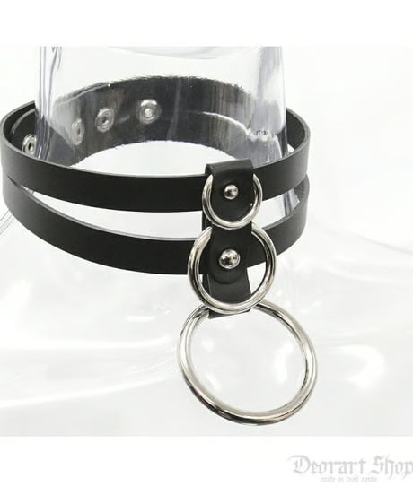 Deorart/ディオラート  BY2092 Double belt ring choker ダブルベルト コルセット チョーカー/首輪/パンク/ゴシック