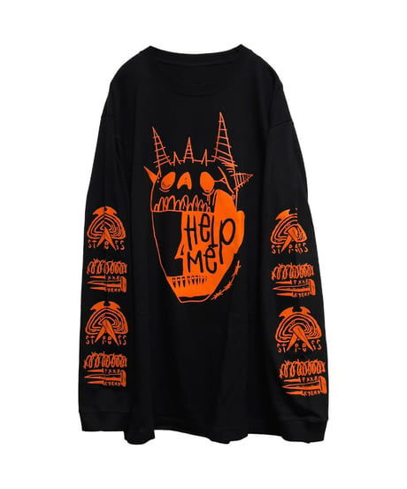 kyogudrddd/キョウグ　LONG SLEEVE/HELPME（BLACK×ORANGE）