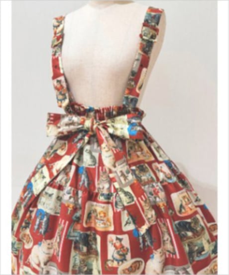 Perla nell' ostrica　125045-2  Vintage Cat Skirt（Red）