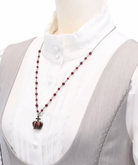 Sheglit/シェグリット／"Noble"クラウンネックレス（シルバー）ボルドー