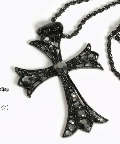 Deorart/ディオラート  BY1161 ラインストーン・クロスモチーフ ネックレス＆ペンダント [十字架・cross]