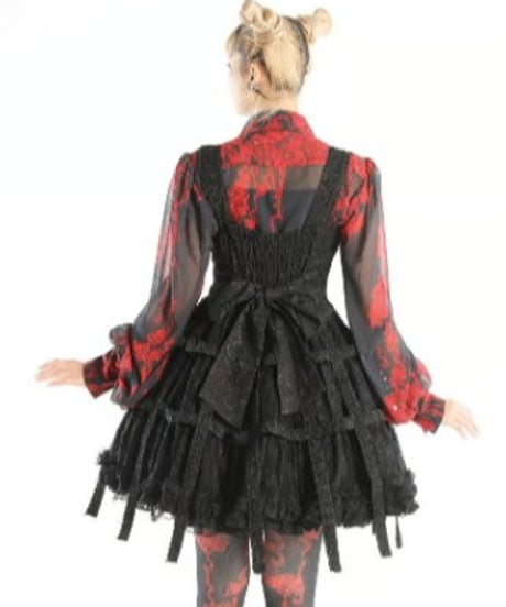 h.NAOTO/エイチ・ナオト　Rose Bird Cage Dress (Black)【M/Lサイズ】