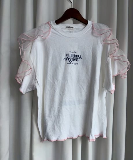 mother's made/マザーズメイド 605210 着合わせ肩チュールトップス(ピンク)＊