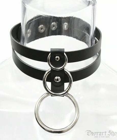 Deorart/ディオラート  BY2092 Double belt ring choker ダブルベルト コルセット チョーカー/首輪/パンク/ゴシック