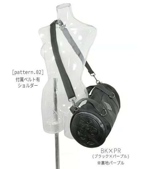 Deorart/ディオラート  BG010 [3way] 魔法陣風サークルドラム・ショルダーバッグ [スペード・Spade・Goth bag ]