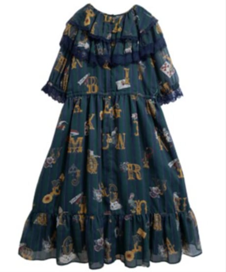 Perla nell' ostrica　125046-1　Alice in Wonder Glyph one-piece（Green）