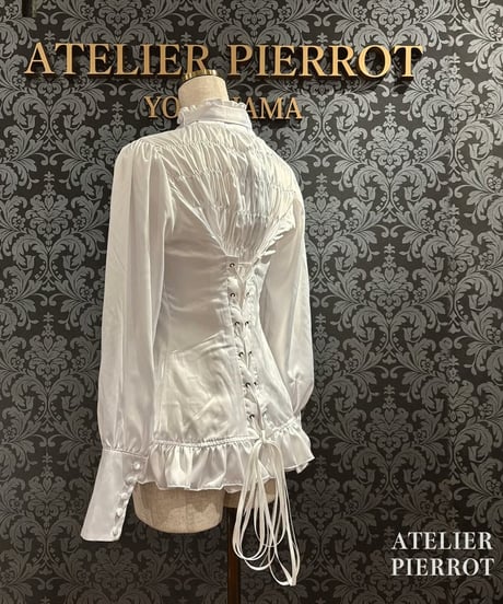 ATELIER-PIERROT／Classical Duchess Ribbon Blouse（ホワイト）