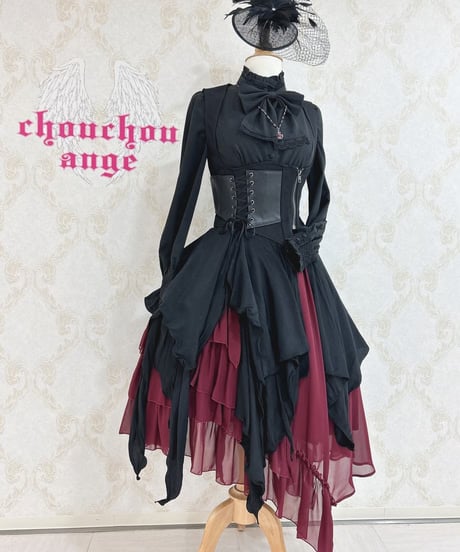 Sheglit/シェグリット／スタンドカラーリボンジャボブラウス（ブラック）【2サイズ展開】