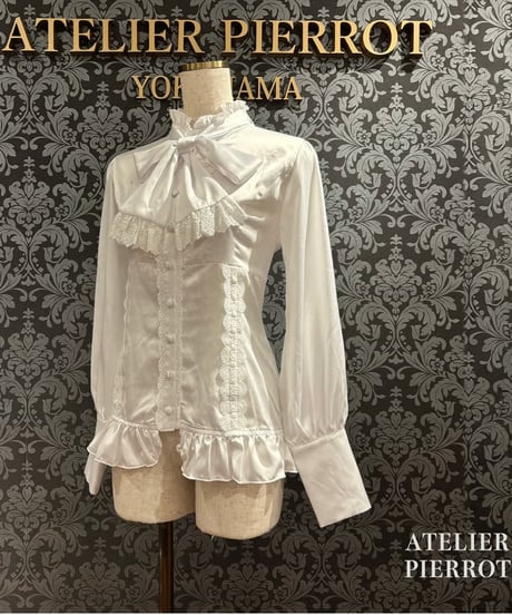 ATELIER-PIERROT／Classical Duchess Ribbon Blouse（ホワイト）