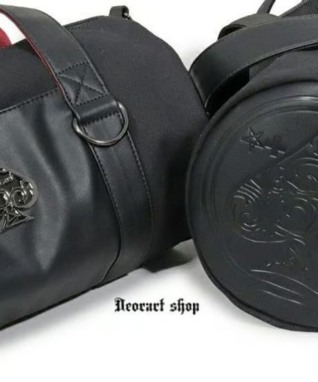 Deorart/ディオラート  BG010 [3way] 魔法陣風サークルドラム・ショルダーバッグ [スペード・Spade・Goth bag ]