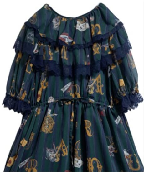 Perla nell' ostrica　125046-1　Alice in Wonder Glyph one-piece（Green）