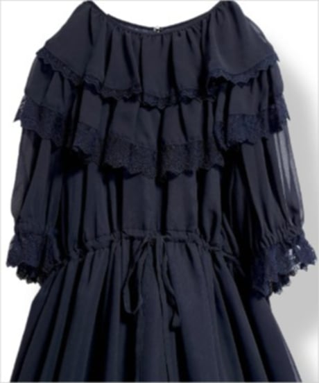 Perla nell' ostrica　125046-3　Thaleia one-piece dress（Blue Black）
