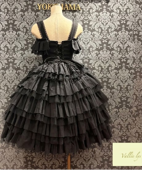 Vallee lys/ヴァレリス／Nonette Gauze Jumperskirt（ブラック）