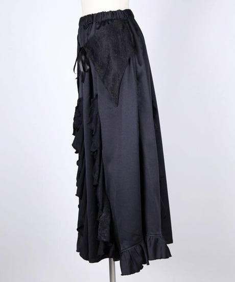 h.NAOTO/エイチ・ナオト　Gothic Ruffle Wrap-Style Flared Maxi Skirt
