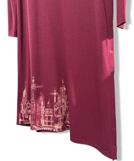 h.NAOTO/エイチ・ナオト　Side slit dress(Red)