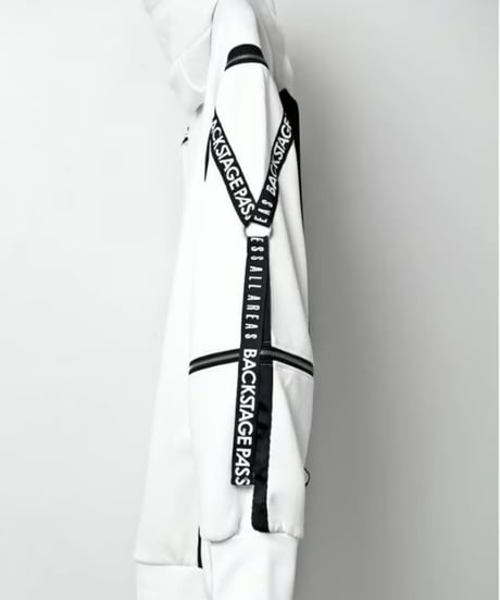 BACKSTAGEPASS/バックステージパス NGS5502 PARACHUTE-PARKAビッグシルエット ジップアップ パーカー(WHITE)
