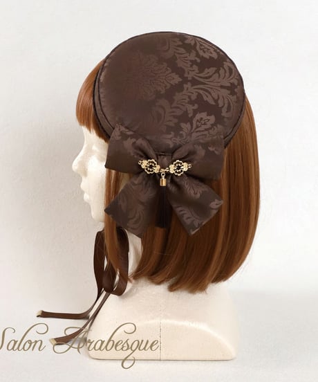 Mignonne Vintage／Salon Arabesque ミニトークハット -ブラウン-