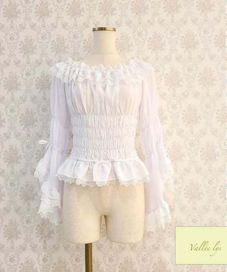 Vallee lys/ヴァレリス／Blossom Breeze Blouse（ホワイト）