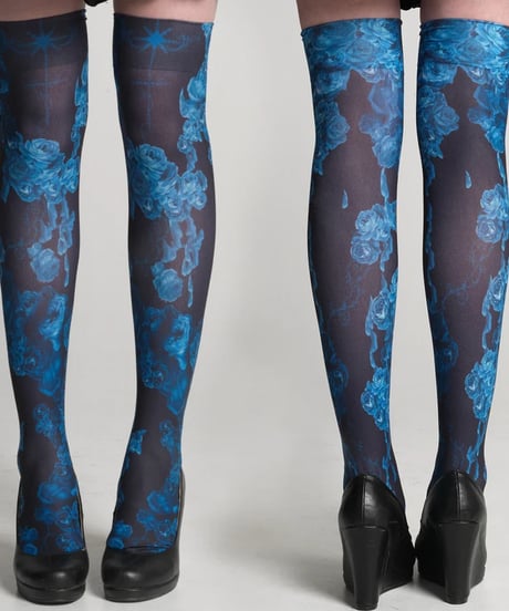 h.NAOTO/エイチ・ナオト　Blue Bloody Rose Overknees
