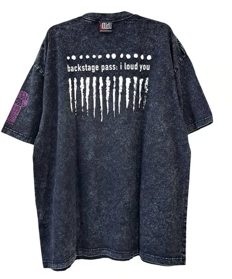 BACKSTAGEPASS/バックステージパス AGS1210 黒野京×BACKSTAGE PASS コラボ BARBED ピグメント加工 オーバーサイズ Tシャツ（D.GRAY）