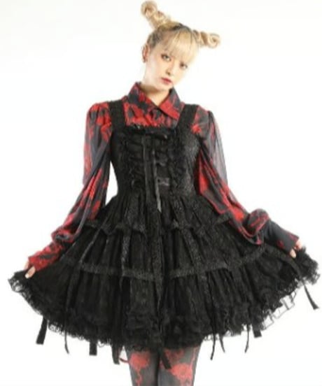 h.NAOTO/エイチ・ナオト　Rose Bird Cage Dress (Black)【M/Lサイズ】
