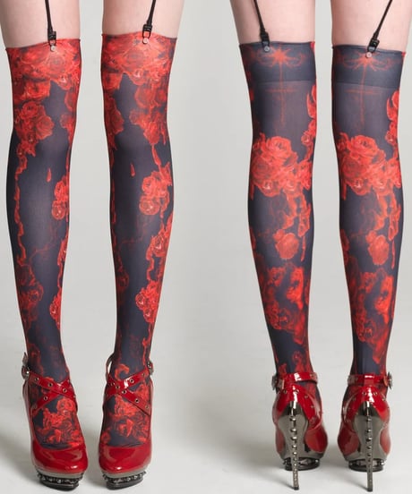 h.NAOTO/エイチ・ナオト　Red Bloody Rose Overknees