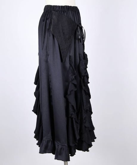 h.NAOTO/エイチ・ナオト　Gothic Ruffle Wrap-Style Flared Maxi Skirt