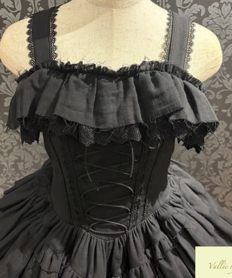 Vallee lys/ヴァレリス／Nonette Gauze Jumperskirt（ブラック）