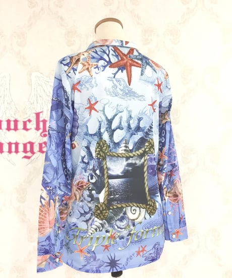 Triple* fortune ／マリンムーンプリントブラウス（Sサイズ）