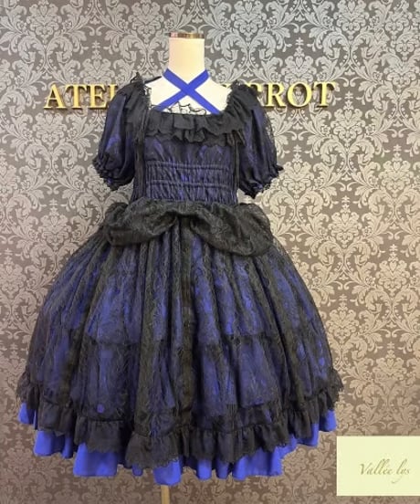 Vallee lys/ヴァレリス／Mellow Melody Dress（NAVY×BLACK）