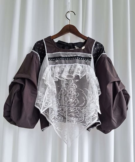 mother's made/マザーズメイド 603205 バックリボントップス(ブラウン)＊