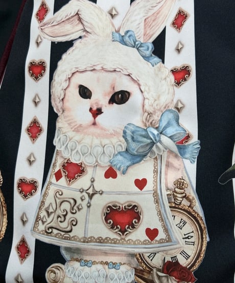 Enchantlic Enchantilly／不思議の国のQueenCat JSK（黒白ストライプ）