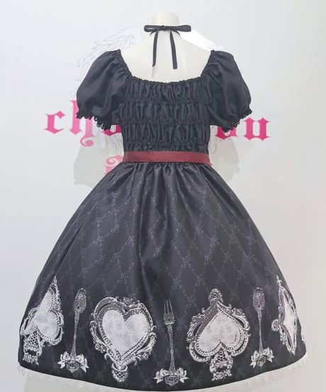Enchantlic Enchantilly／トランプティータイムワンピース(黒)Lサイズ