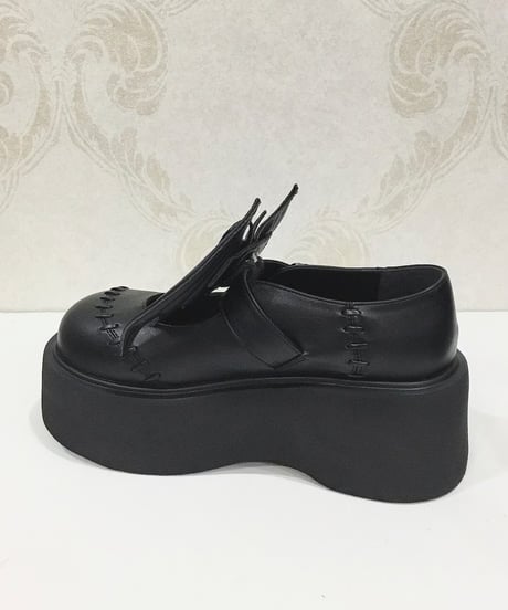 ATELIER-PIERROT／ “Nocturnal Grave” Batwing Mended Shoes (ブラック）S～XLの4サイズ