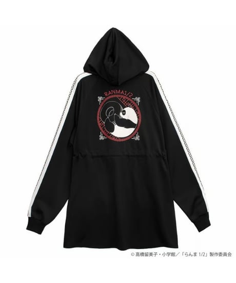 LISTEN FLAVOR/リッスンフレーバー  RNM-0027 らんま1/2 乱馬と玄馬(パンダ)のチャイナジャージワンピ【BLACK】