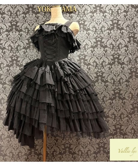 Vallee lys/ヴァレリス／Nonette Gauze Jumperskirt（ブラック）