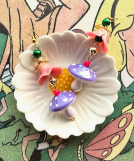 mignardises/ミニャルディーズ　きのこピアス（ｍ165-1）  LV