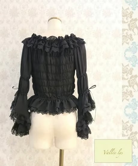 Vallee lys/ヴァレリス／Blossom Breeze Blouse （ブラック）