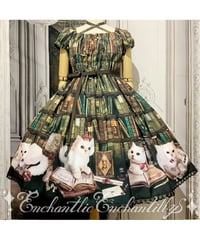 Enchantlic Enchantilly／Queen Cat ～秘密の書斎～ワンピース (クラシカルグリーン)
