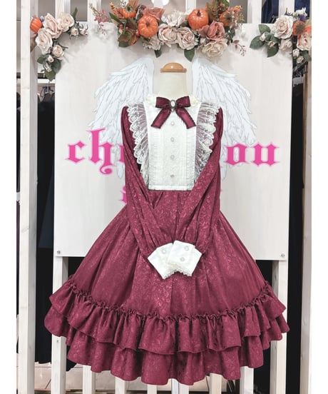 Pina sweetcollection／ローズジャガードワンピース（ワイン）