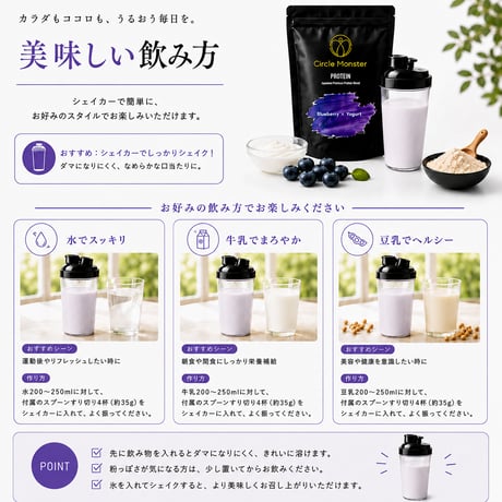 サークルモンスタープロテイン　ブルーベリーヨーグルト味