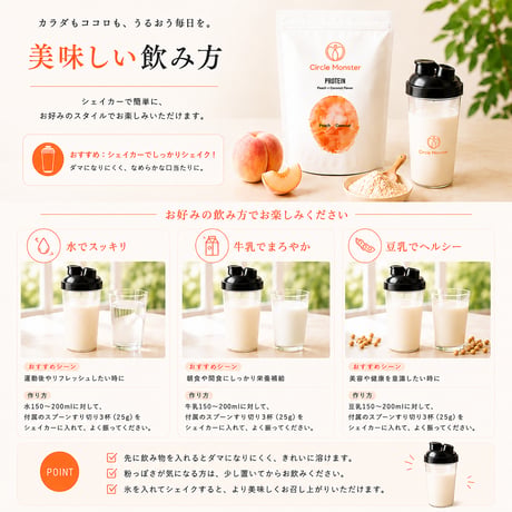 サークルモンスタープロテイン　ピーチココナッツ味