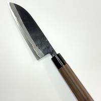 光貴鍛造｜沸かし｜三徳包丁150㎜｜黒打｜青紙１号｜胡桃丸柄